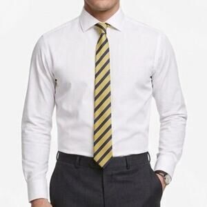 OTAA Australia Blue Yellow Striped Microfiber Tie 60in